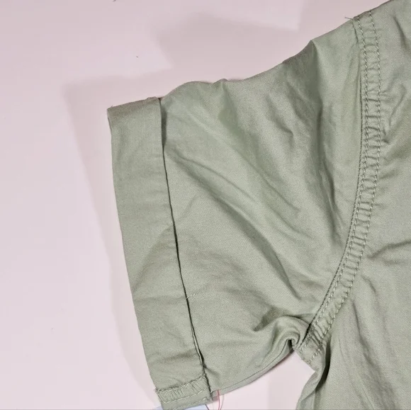 Cat & Jack Girl's Short Sleeve Jumpsuit Utility Boilersuit Sage Size M, L, & XL - Picture 6 of 16